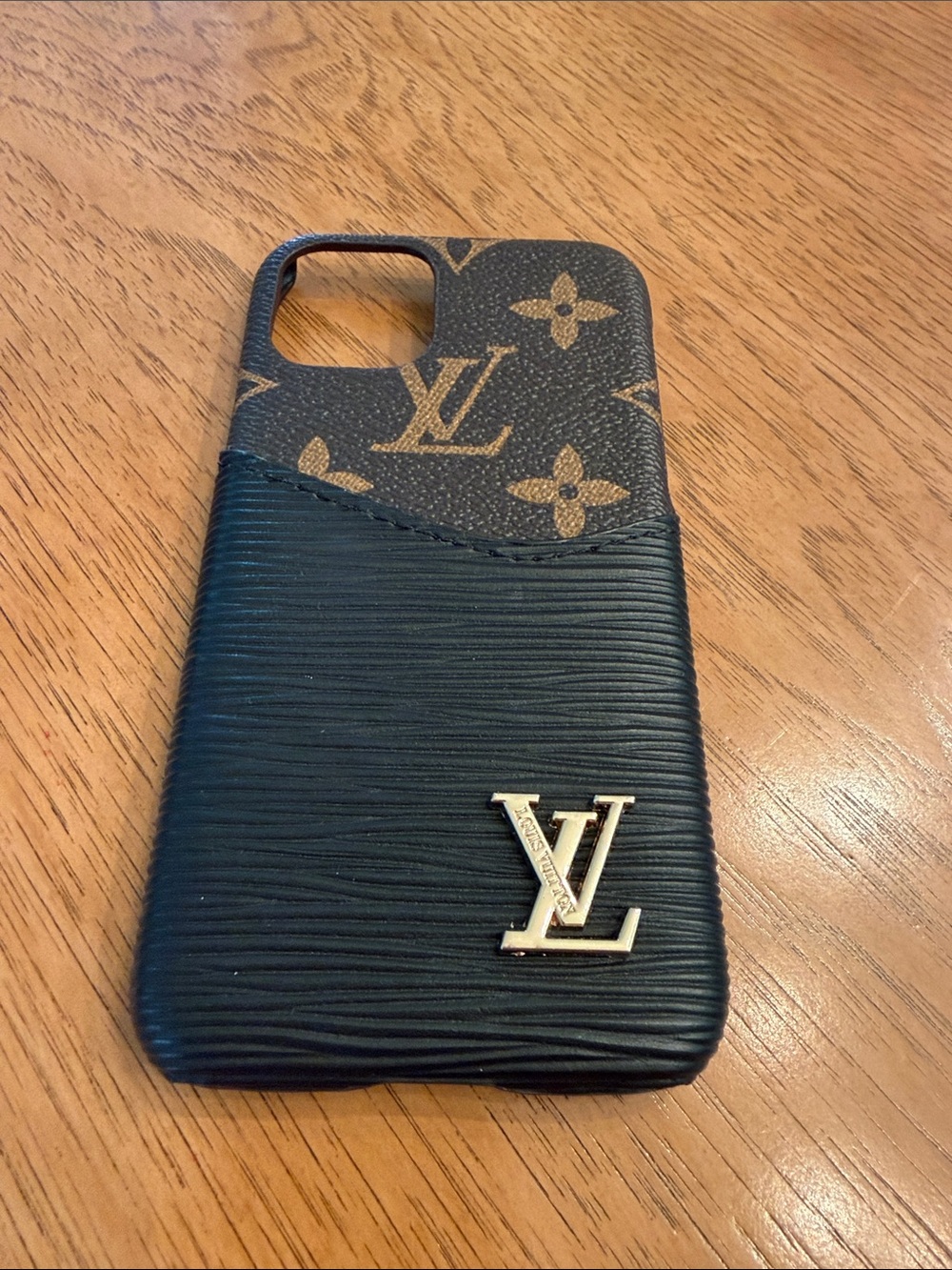 Louis Vuitton Black and Brown Monogram Card Slot Phone Case